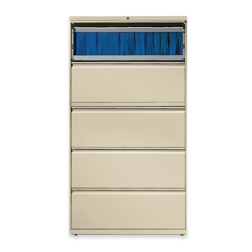 HON 36inW x 19-1/4inD Lateral 5-Drawer File Cabinet With Lock, Putty