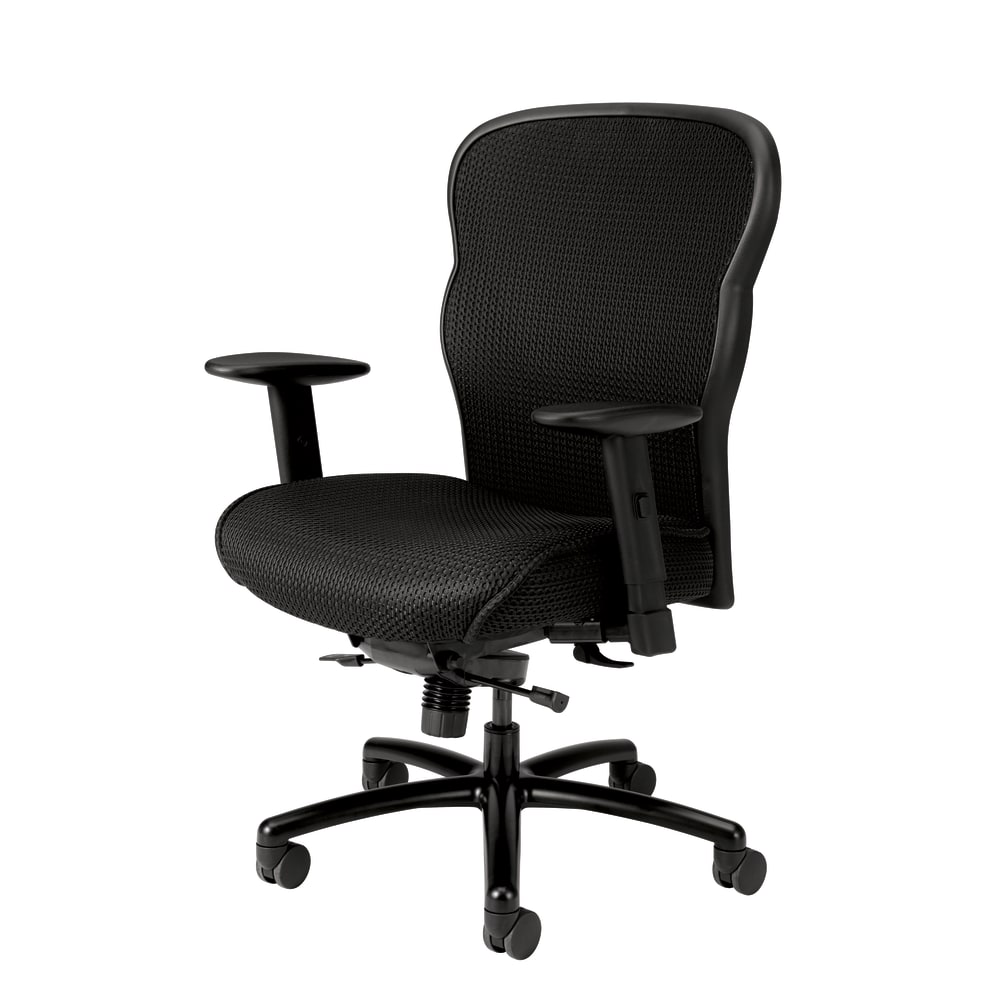 HON Basyx Wave Ergonomic Mesh High-Back Big And Tall Executive Chair, Black