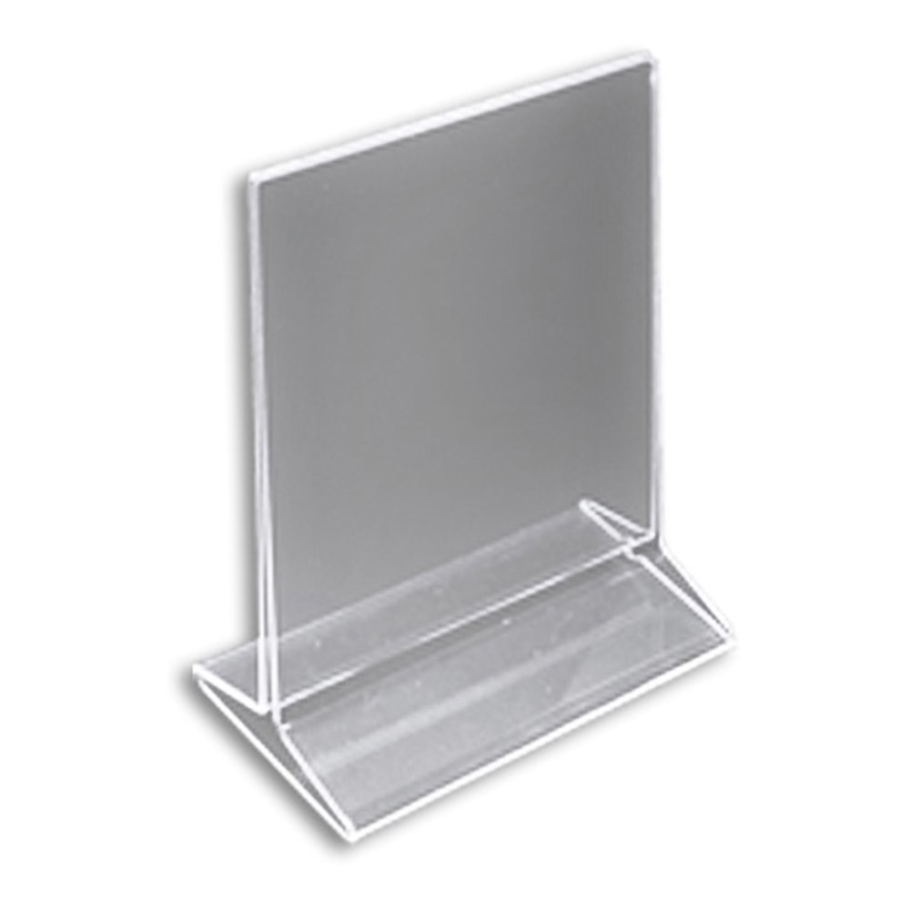 Azar Displays Acrylic Vertical Top-Load Sign Holders, 7inH x 5-1/2inW x 3inD, Clear, Pack Of 10 Holders