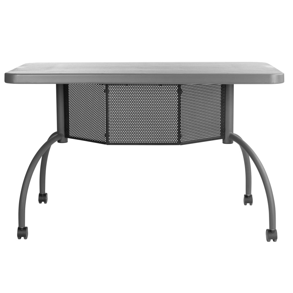 National Public Seating Oklahoma Sound Teachers WorkPod Desk, 30inH x 24inW x 48inD, Charcoal Slate