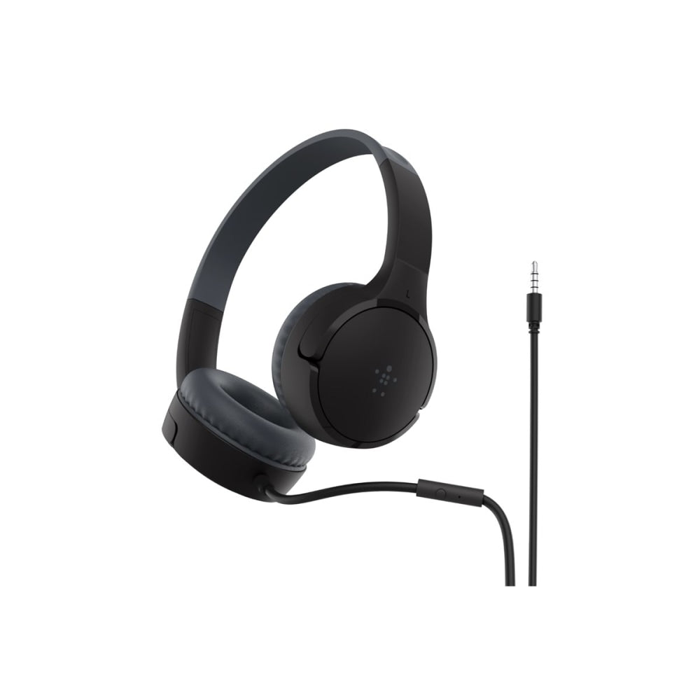 Belkin SOUNDFORM Mini Wired On-Ear Headphone for Kids - Stereo - Mini-phone (3.5mm) - Wired - Over-the-head - Binaural - Circumaural - 4 ft Cable - Black