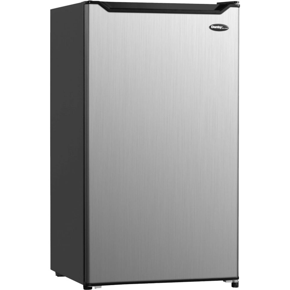 Danby Diplomat 4.4 cu. ft. Compact Refrigerator - 4.40 ft³ - Reversible - 4.40 ft³ Net Refrigerator Capacity - 120 V AC - Stainless Steel, Black