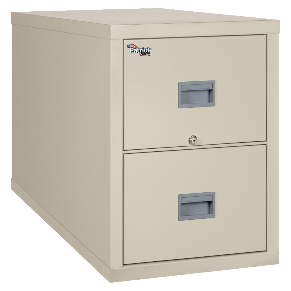 FireKing Patriot 31-5/8inD Vertical 2-Drawer Fireproof File Cabinet, Metal, Parchment, White Glove Delivery