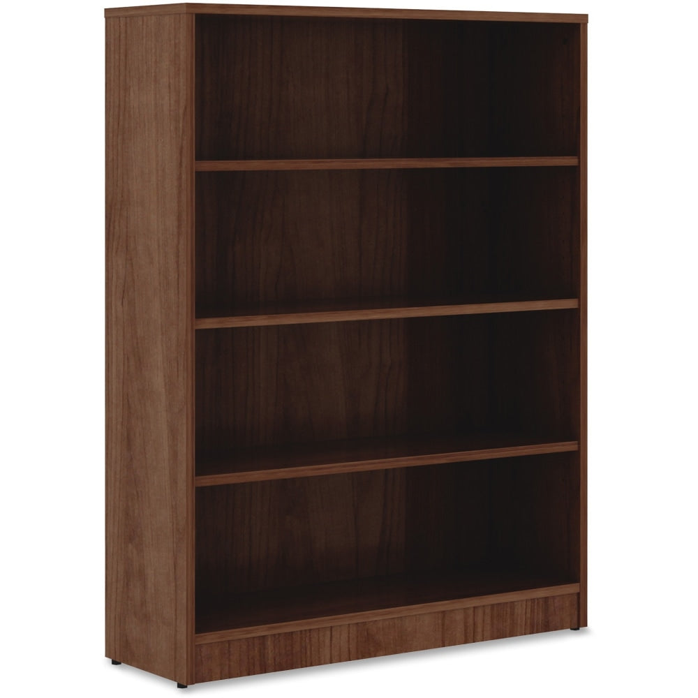 Lorell Essentials 48inH 4-Shelf Bookcase, Walnut