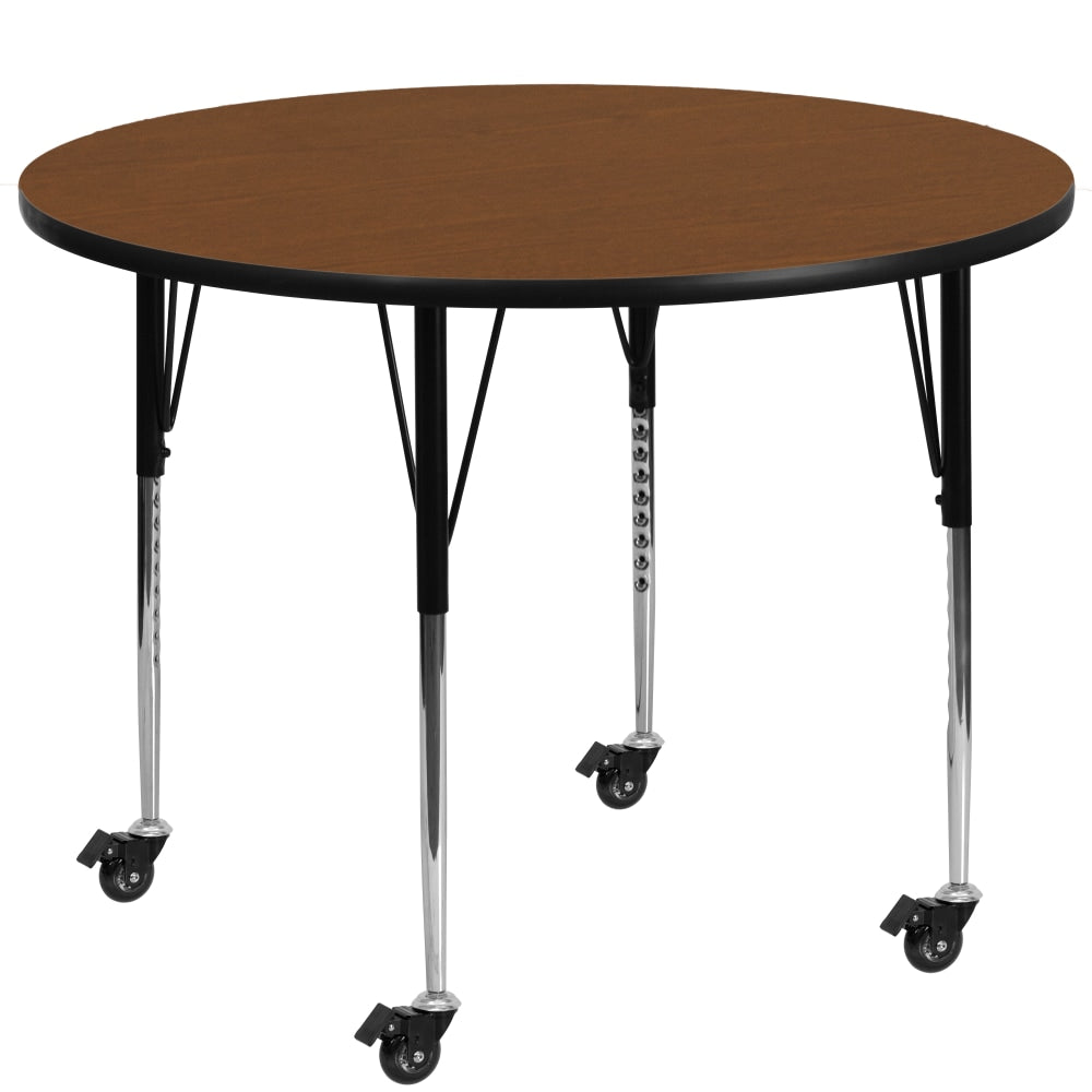 Flash Furniture Mobile 42ft" Round HP Laminate Activity Table, Oak