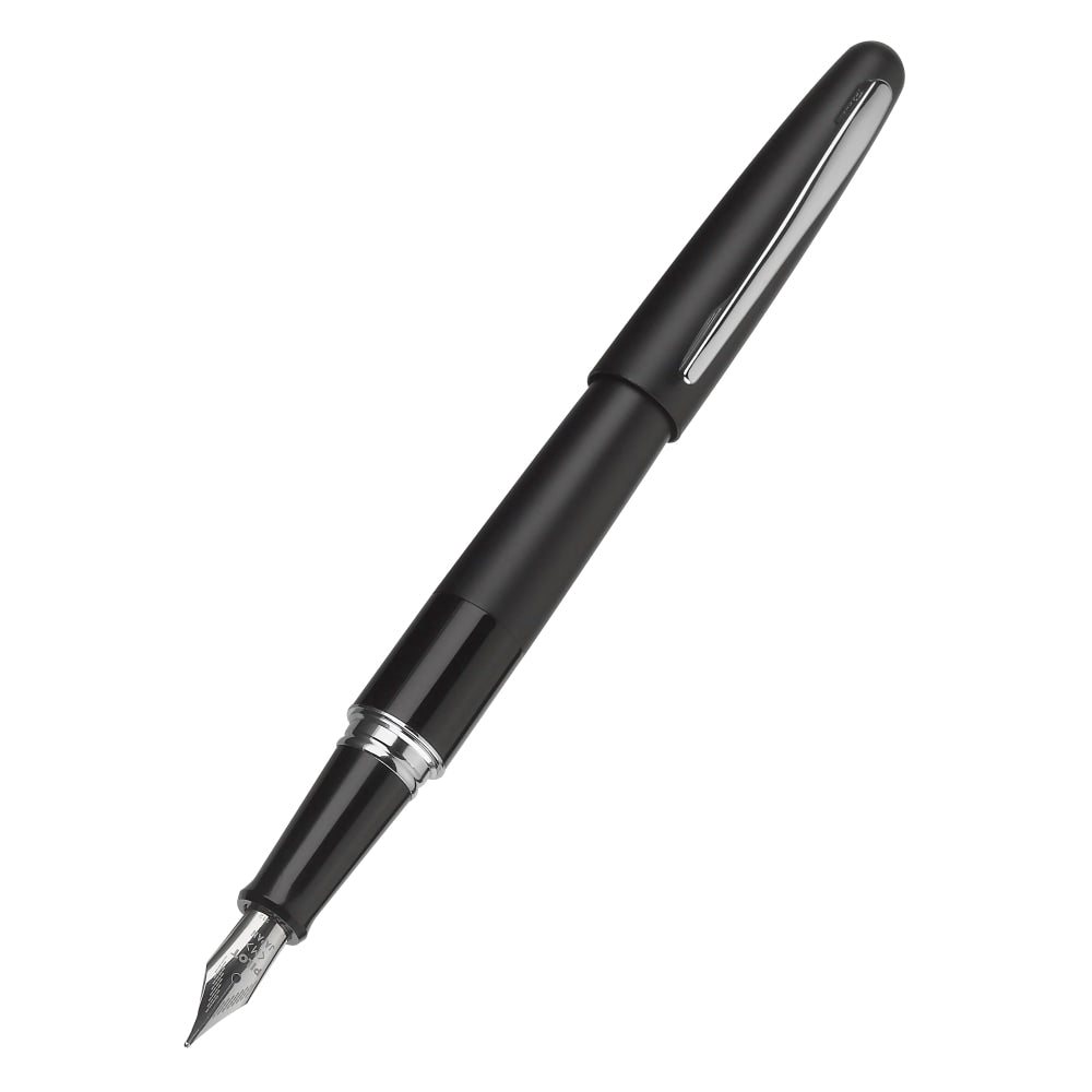 Pilot MR Fountain Pen, Metropolitan Collection, Classic Design, Medium Nib, Black Barrel, Black Ink