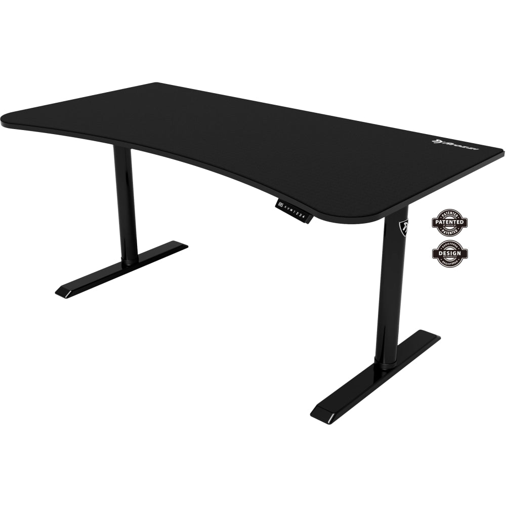 Arozzi Arena Electric 63inW Adjustable Height Standing Desk, Black