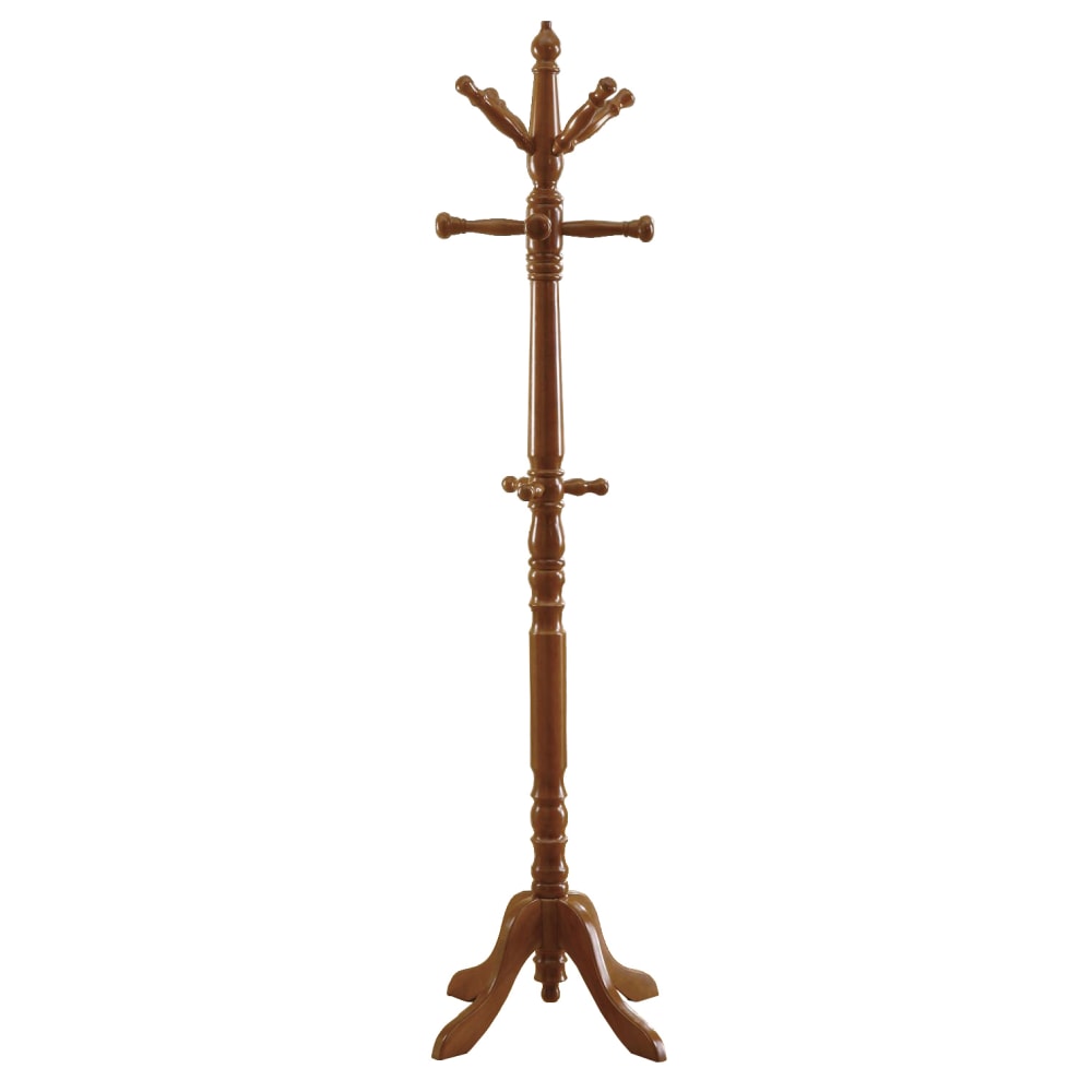 Monarch Specialties 11-Hook Wood Coat Rack, Oak