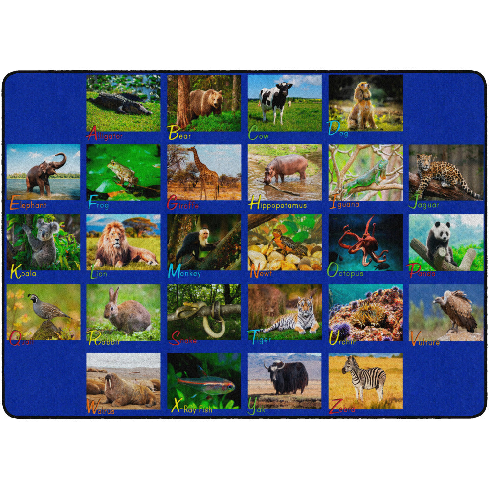 Flagship Carpets Alphabet Animals Area Rug, 6ftH x 8ft4inW