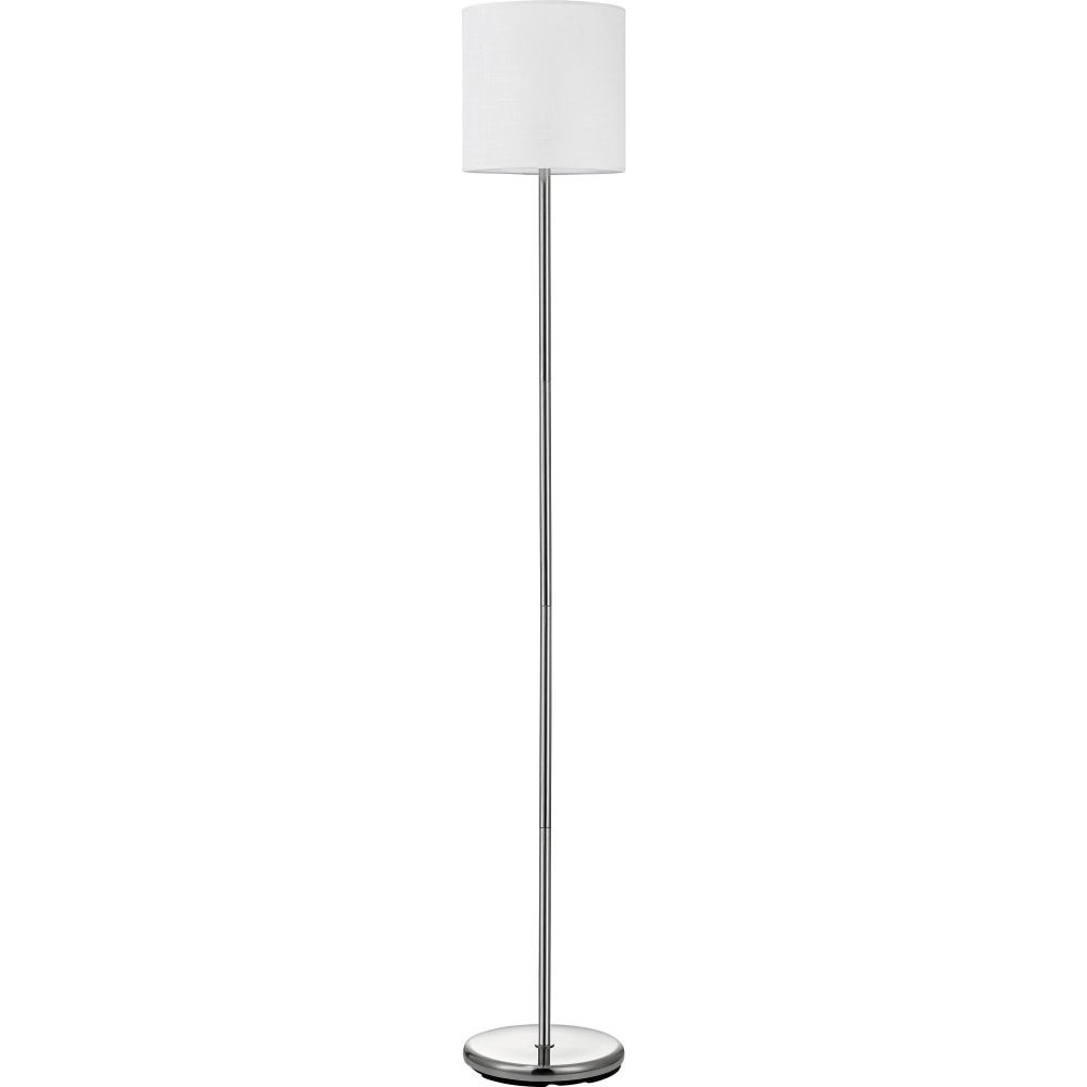 Lorell Linen Shade LED Lamp, Floor, White/Silver