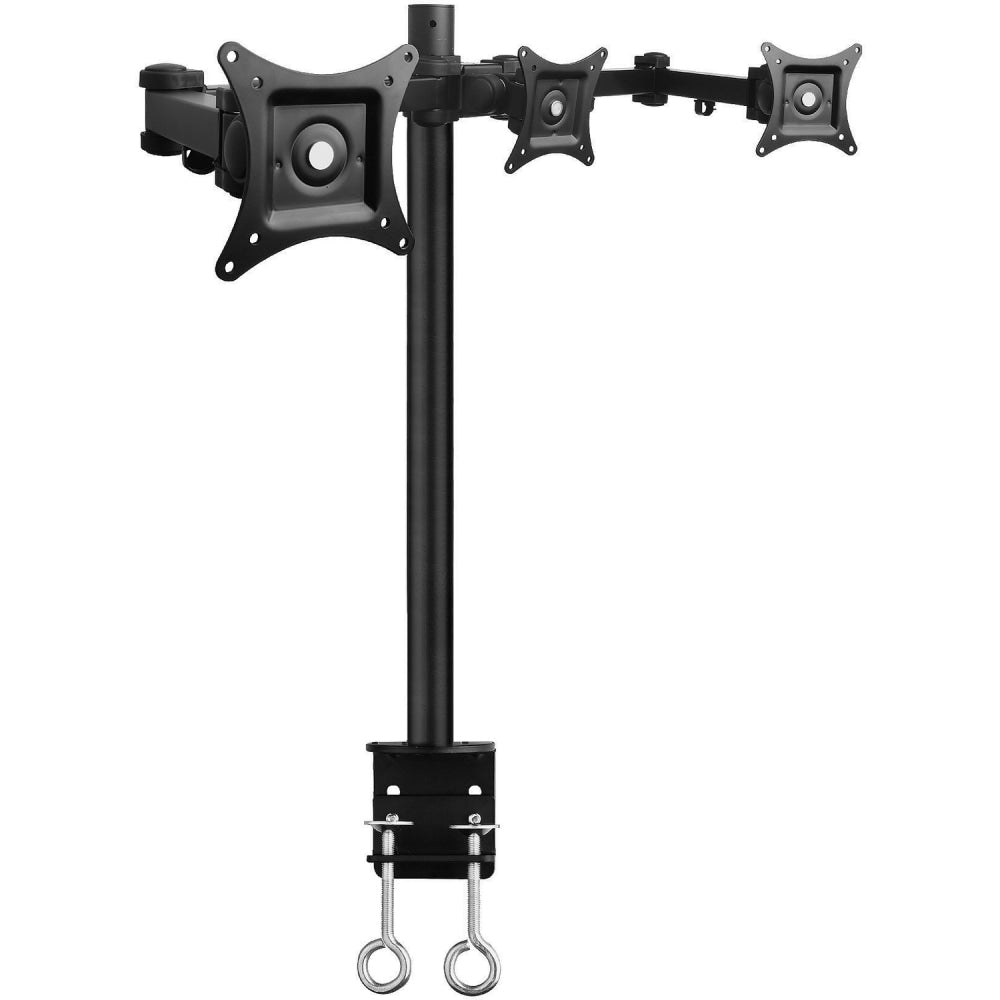 SIIG Articulating Triple Monitor Desk Mount - 13in to 27in - 6 Display(s) Supported - 13in to 27in Screen Support - 66 lb Load Capacity - 75 x 75, 100 x 100 - 1