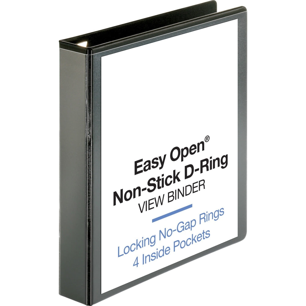 Sparco Locking View 3-Ring Binder, 1 1/2in D-Rings, 44% Recycled, Black