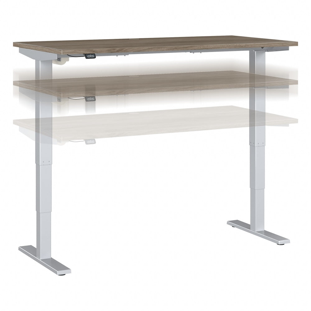 Bush Business Furniture Move 40 Series Electric Height-Adjustable Standing Desk, 28-1/6inH x 59-4/9inW x 29-3/8inD, Modern Hickory/Cool Gray Metallic, Standard Delivery