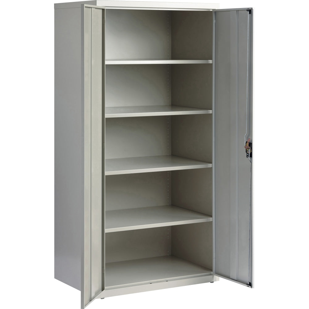 Lorell Fortress Series 24inD Steel Storage Cabinet, Fully Assembled, 5-Shelf, Light Gray