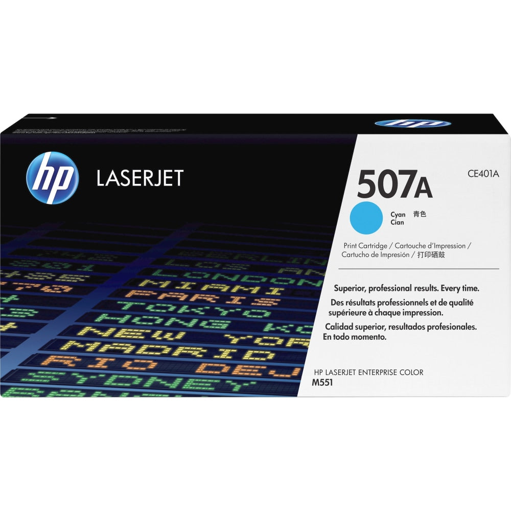 HP 507A Cyan Toner Cartridge, CE401A