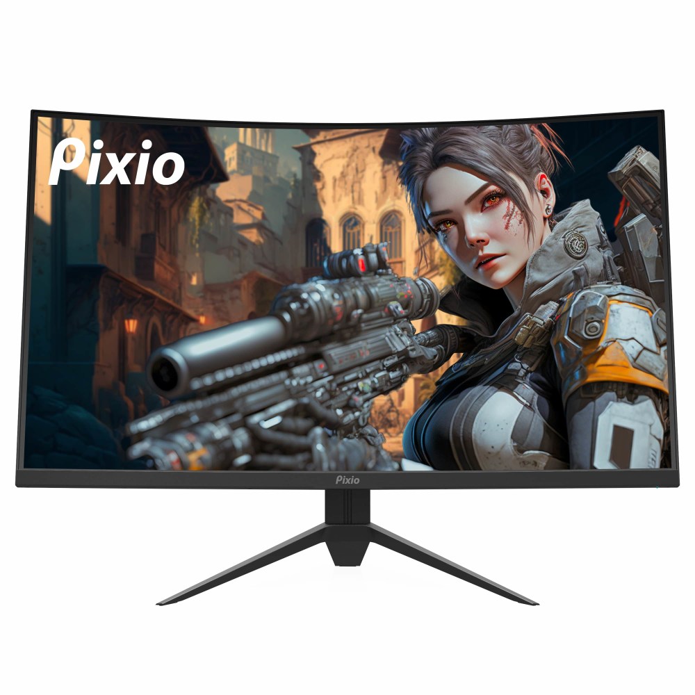 Pixio PXC277 Advanced 27in Fast-VA WQHD Curved Gaming Monitor, FreeSync