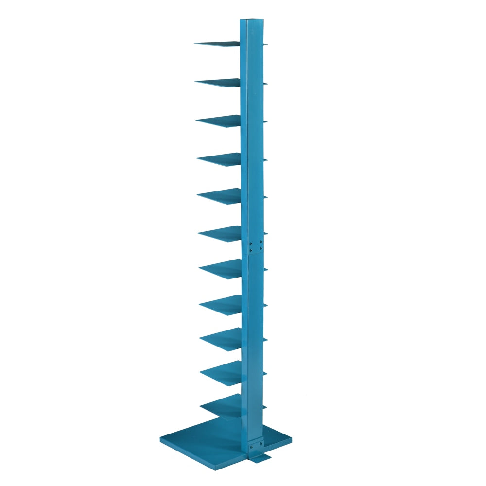 SEI Furniture Spine Tower Shelf, 65 1/4inH x 15 3/4inW x 16inD, Bright Cyan