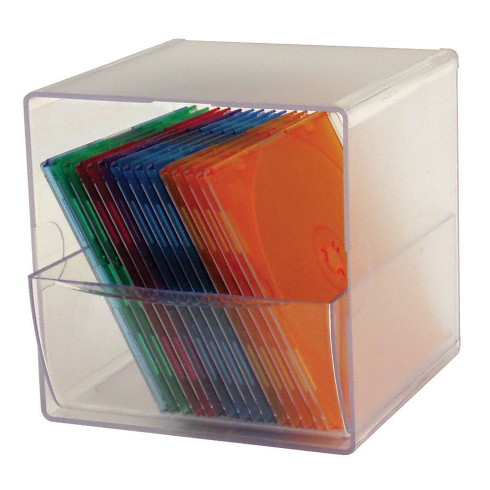 Deflecto Stackable Cube With 1 Drawer, 6inH x 6inW x 6inD, Clear