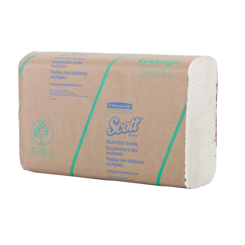 Scott Multi-Fold 2-Ply Paper Towels, 100 Sheets Per Pack, Pack Of 16 Packs