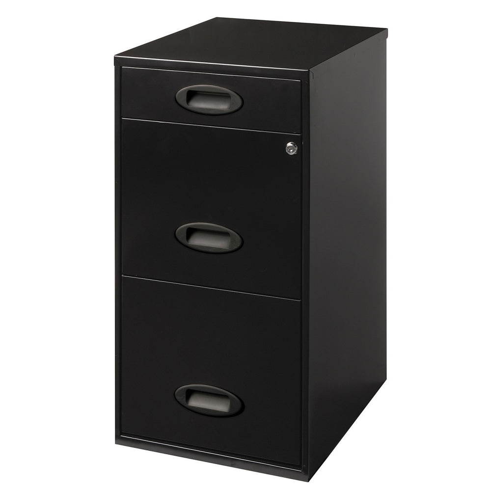 Realspace 18inD Vertical 3-Drawer File Cabinet, Black