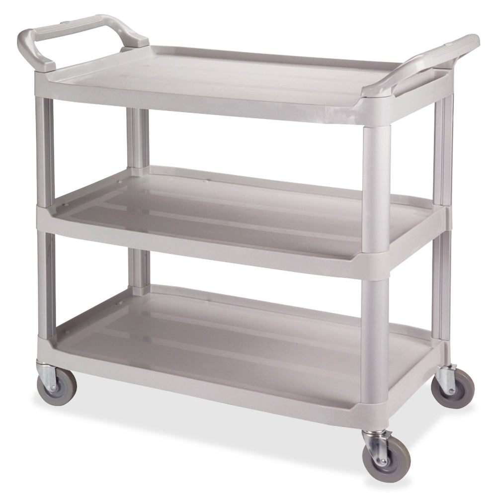 Impact 3-Shelf Bussing Cart - 3 Shelf - 200 lb Capacity - 4in Caster Size - 40in Length x 20in Width x 38in Height - Gray - 1 Each