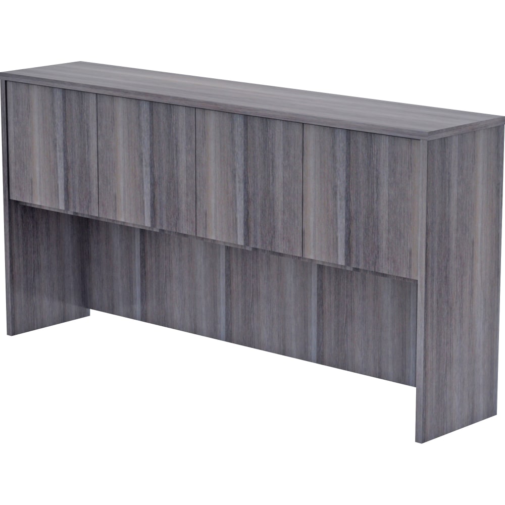 Lorell Essentials 71inW Credenza Hutch, Weathered Charcoal