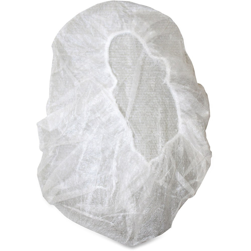 Genuine Joe Nonwoven Bouffant Cap - Recommended for: Hospital, Laboratory - Large Size - 21in Stretched Diameter - Contaminant Protection - Polypropylene - White - Lightweight, Comfortable, Elastic Headband - 100 / Pack