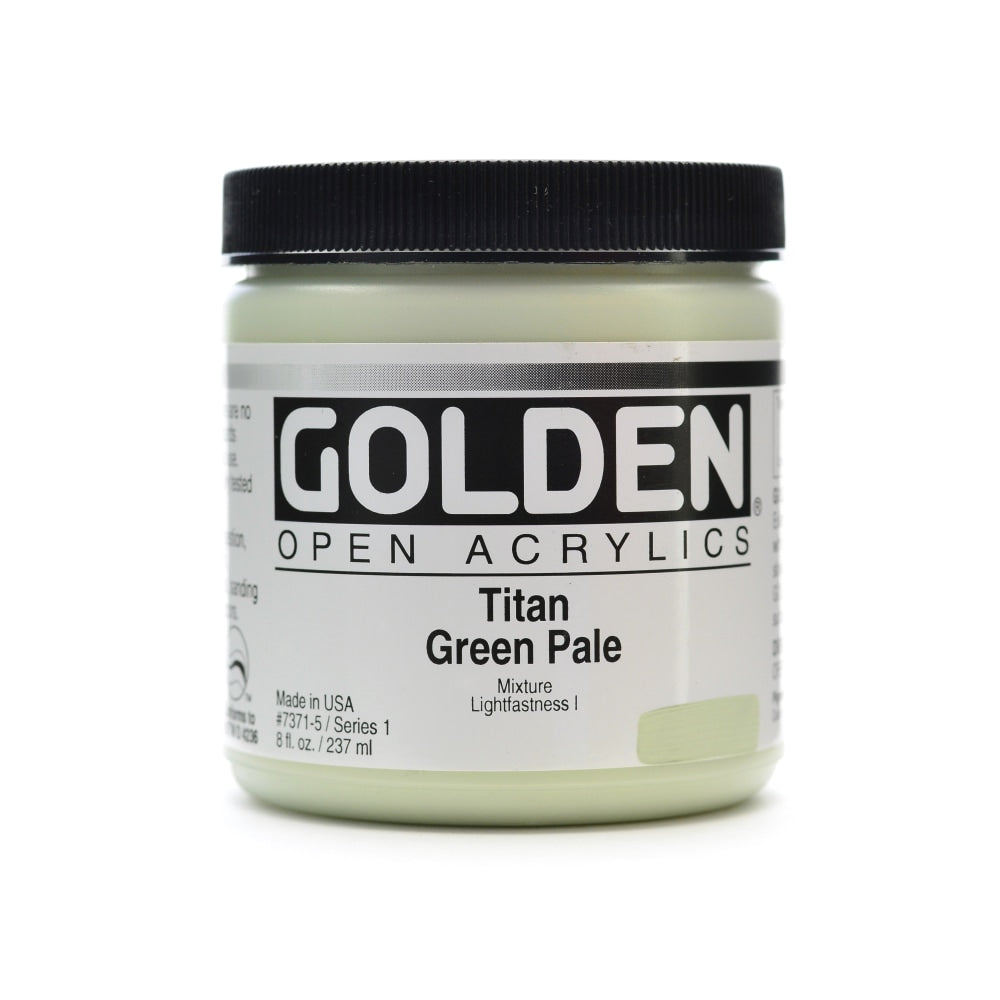 Golden OPEN Acrylic Paint, 8 Oz Jar, Titan Green Pale