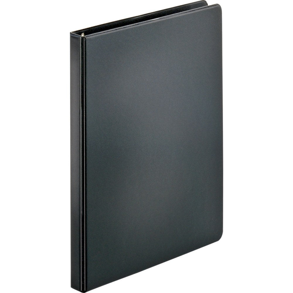 Business Source Basic Round Ring Binders - 1/2in Binder Capacity - Round Ring Fastener(s) - Vinyl - Black - 8.96 oz - 1 / Each