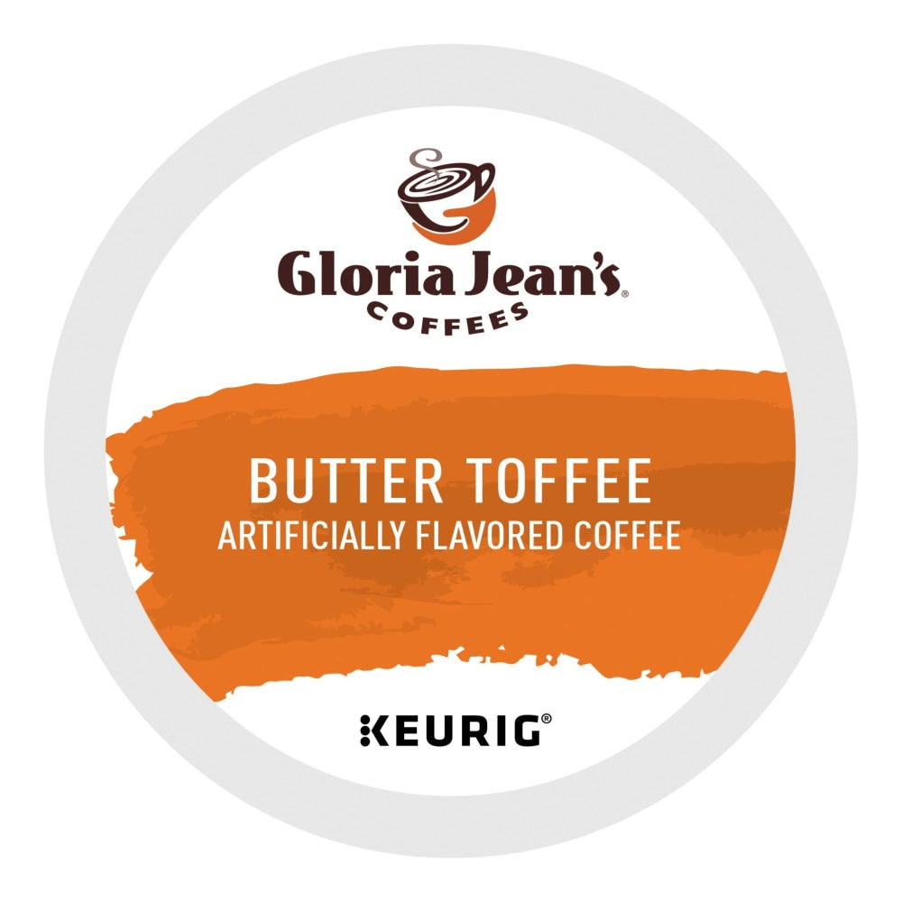 Gloria Jeans Coffees Single-Serve Coffee K-Cup Pods, Butter Toffee, Carton Of 24