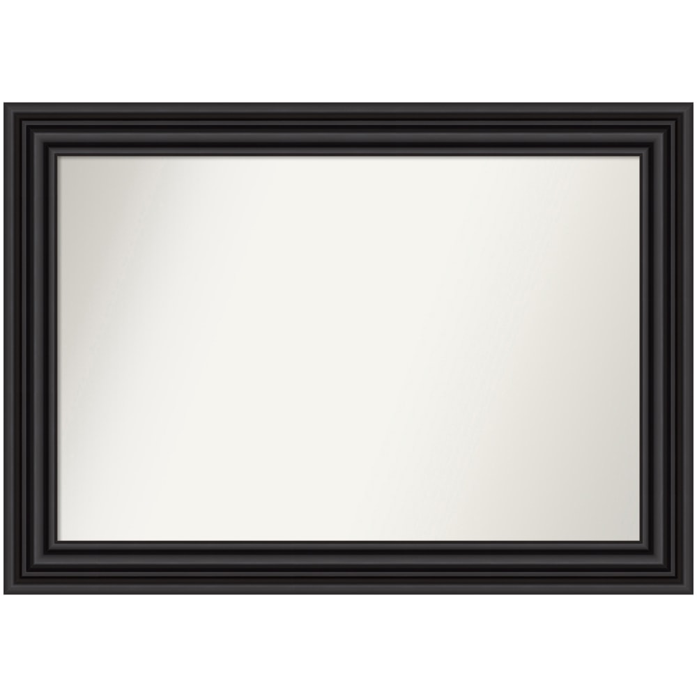 Amanti Art Non-Beveled Rectangle Framed Bathroom Wall Mirror, 30in x 42in, Colonial Black