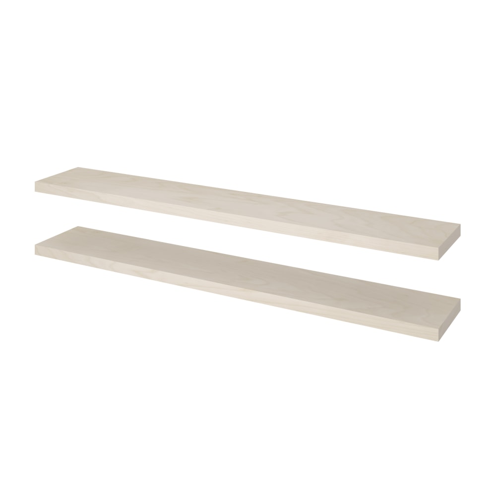 Bestar Universel 12W Set of 72W X 12D Floating Shelves in Natural Yellow Birch Natural Yellow Birch 12inWx72inL