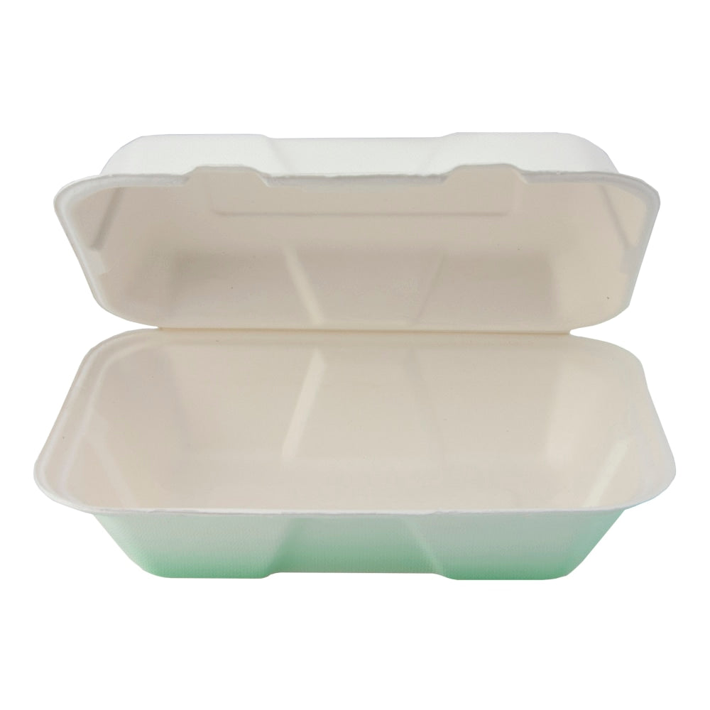 Stalk Market Hinged Hoagie Containers, 9in x 6in x 3in, White, Pack of 200