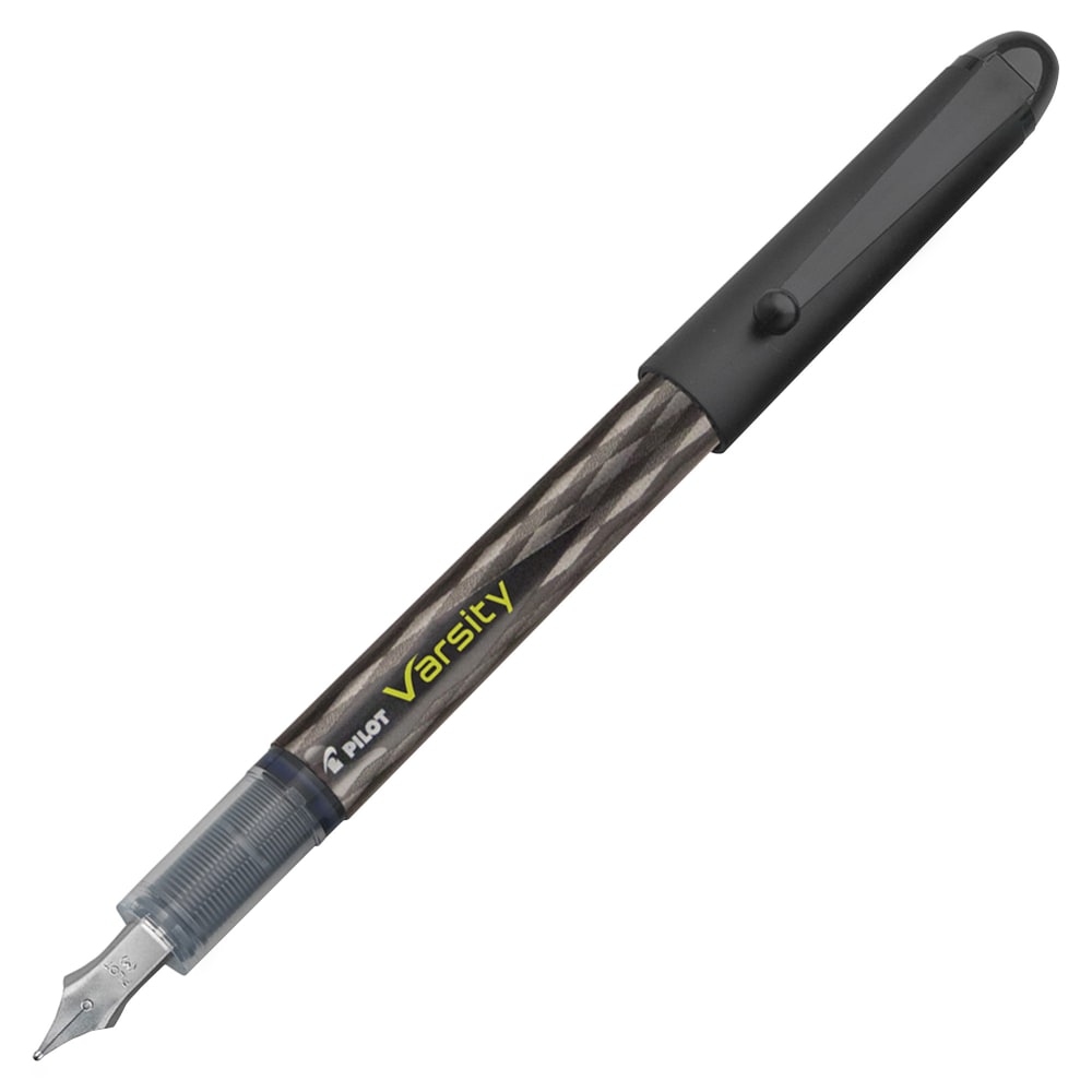 Pilot Varsity Disposable Fountain Pen, Medium Point, Black Barrel, Black Ink