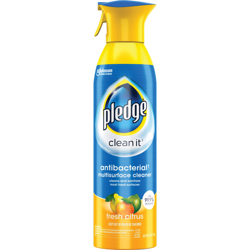 Pledge Multi-Surface Antibacterial II Cleaner, 9.7 Oz Bottle