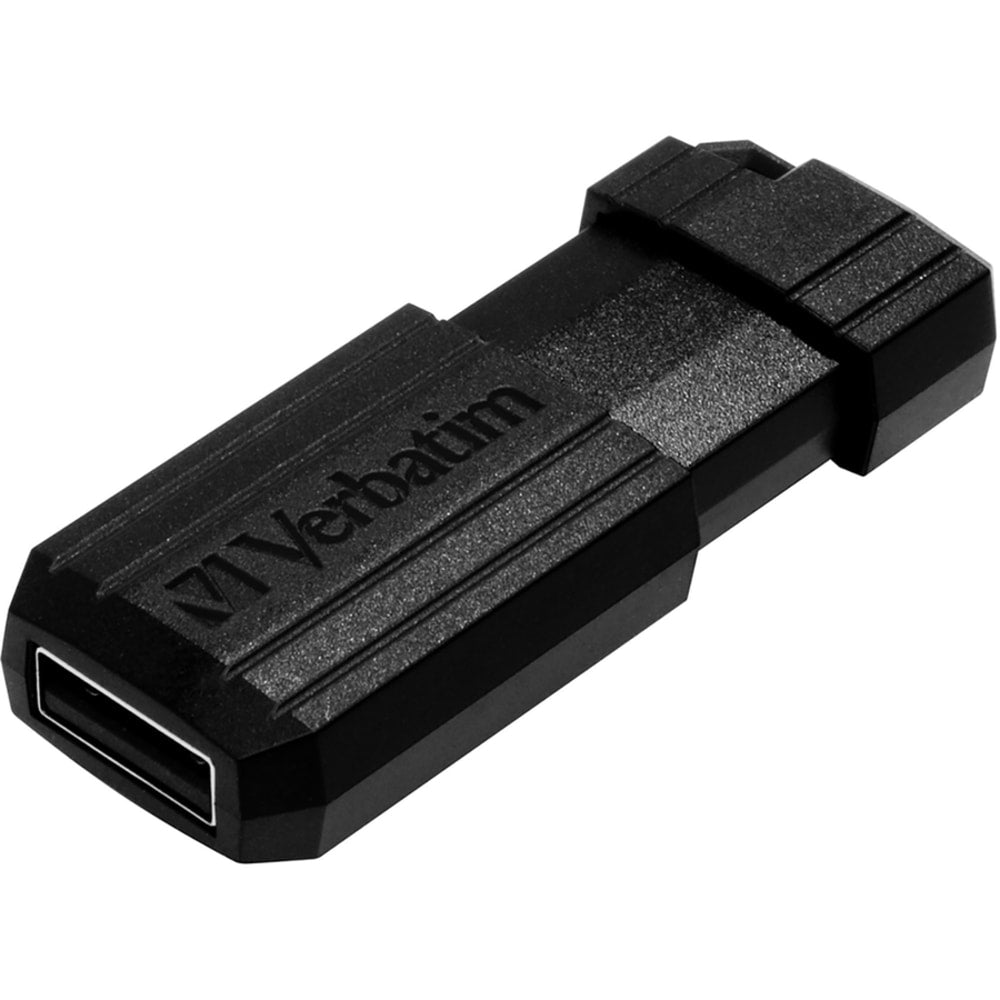 Verbatim PinStripe USB Flash Drive, 128GB, Black