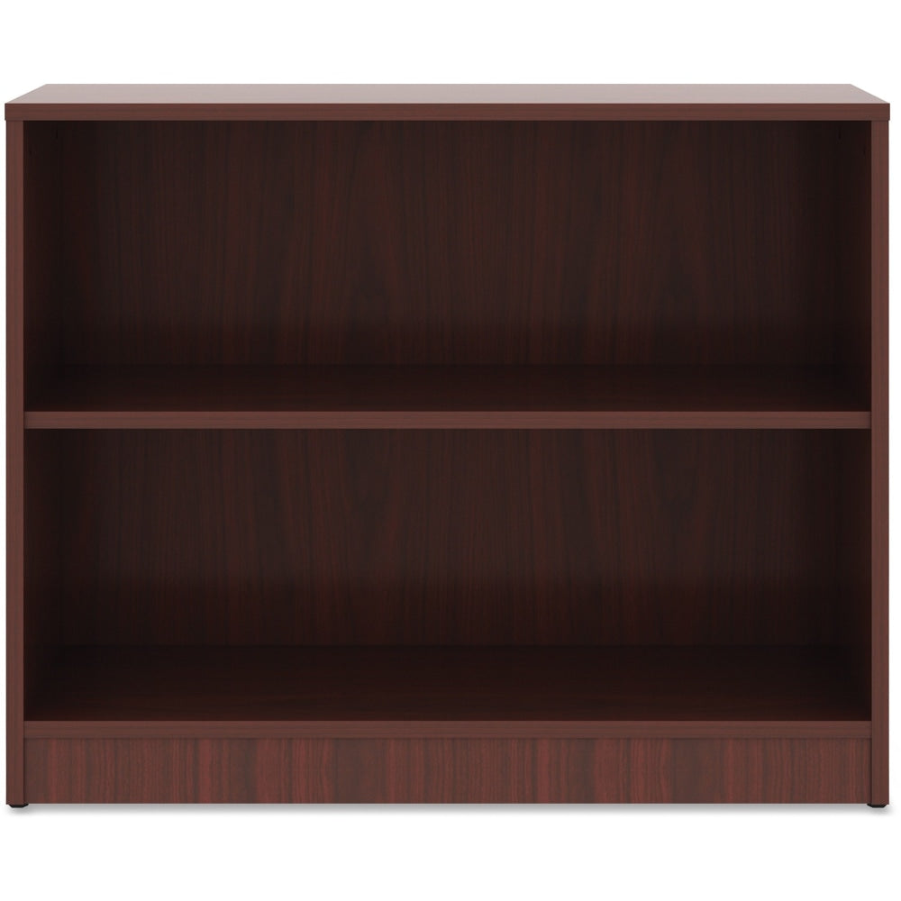 Lorell 30inH 2-Shelf Bookcase, Mahogany