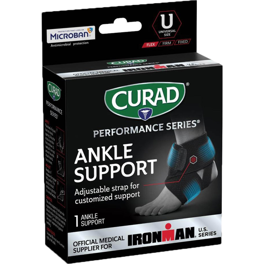 CURAD Performance Series Wraparound Ankle Support, Universal, Black