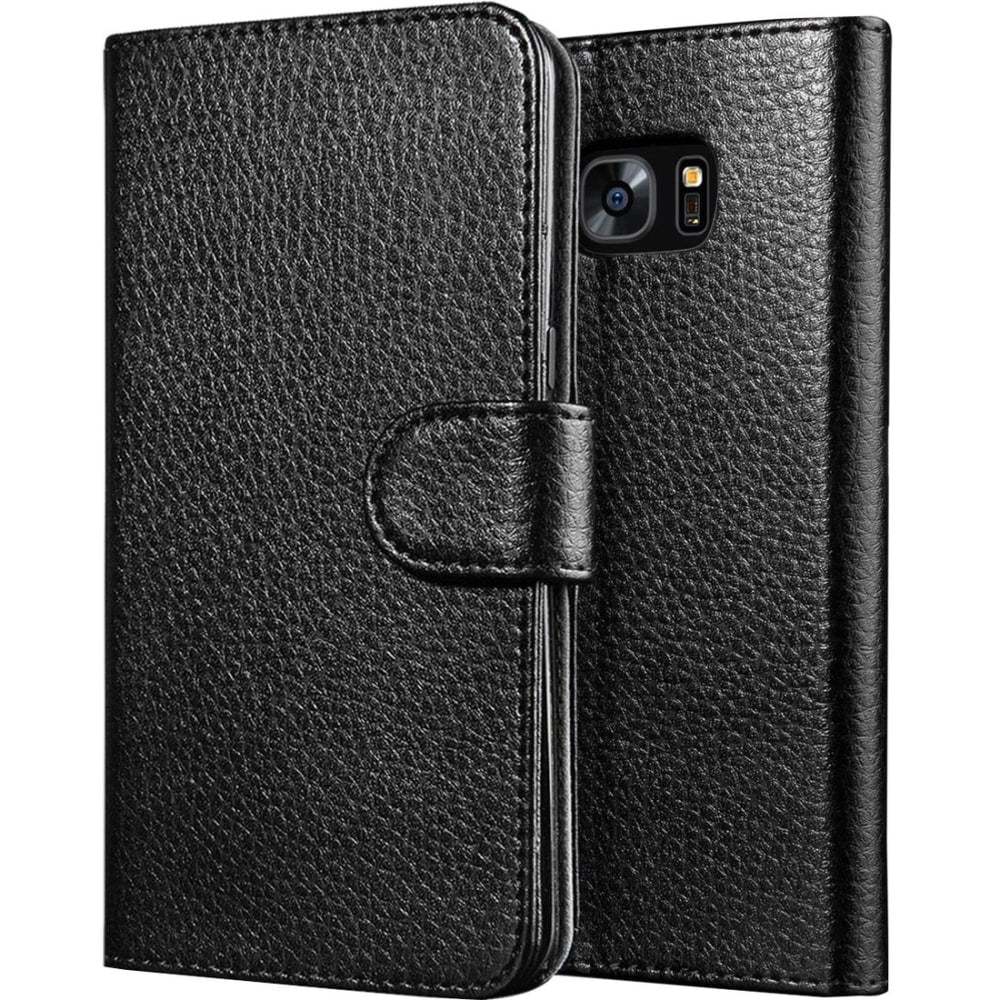 SUP LeatherBook Carrying Case (Wallet) Smartphone - Black - Scratch Resistant Interior, Shock Absorbing Interior, Abrasion Resistant Interior - Synthetic Leather - 6.2in Height x 3.6in Width x 0.7in Depth