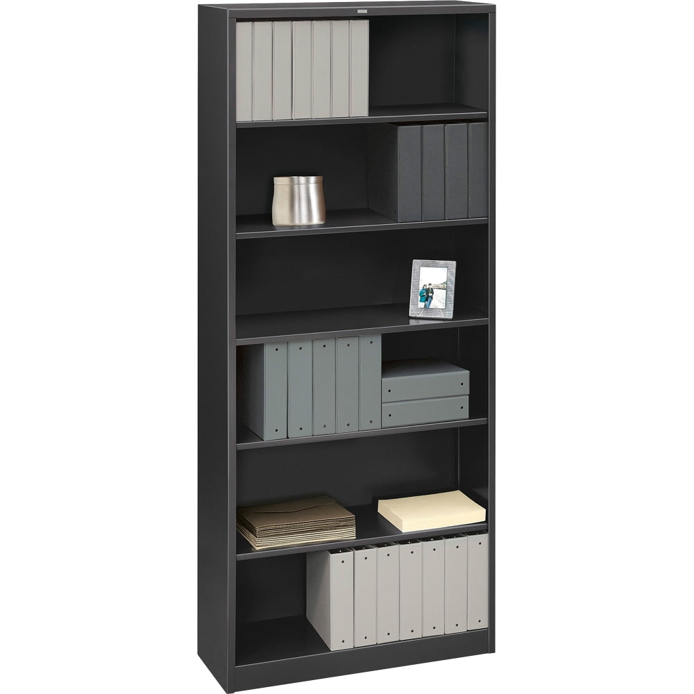 HON Brigade Steel Modular Shelving Bookcase, 6 Shelves, 81inH x 34-1/2inW x 12-5/8inD, Charcoal