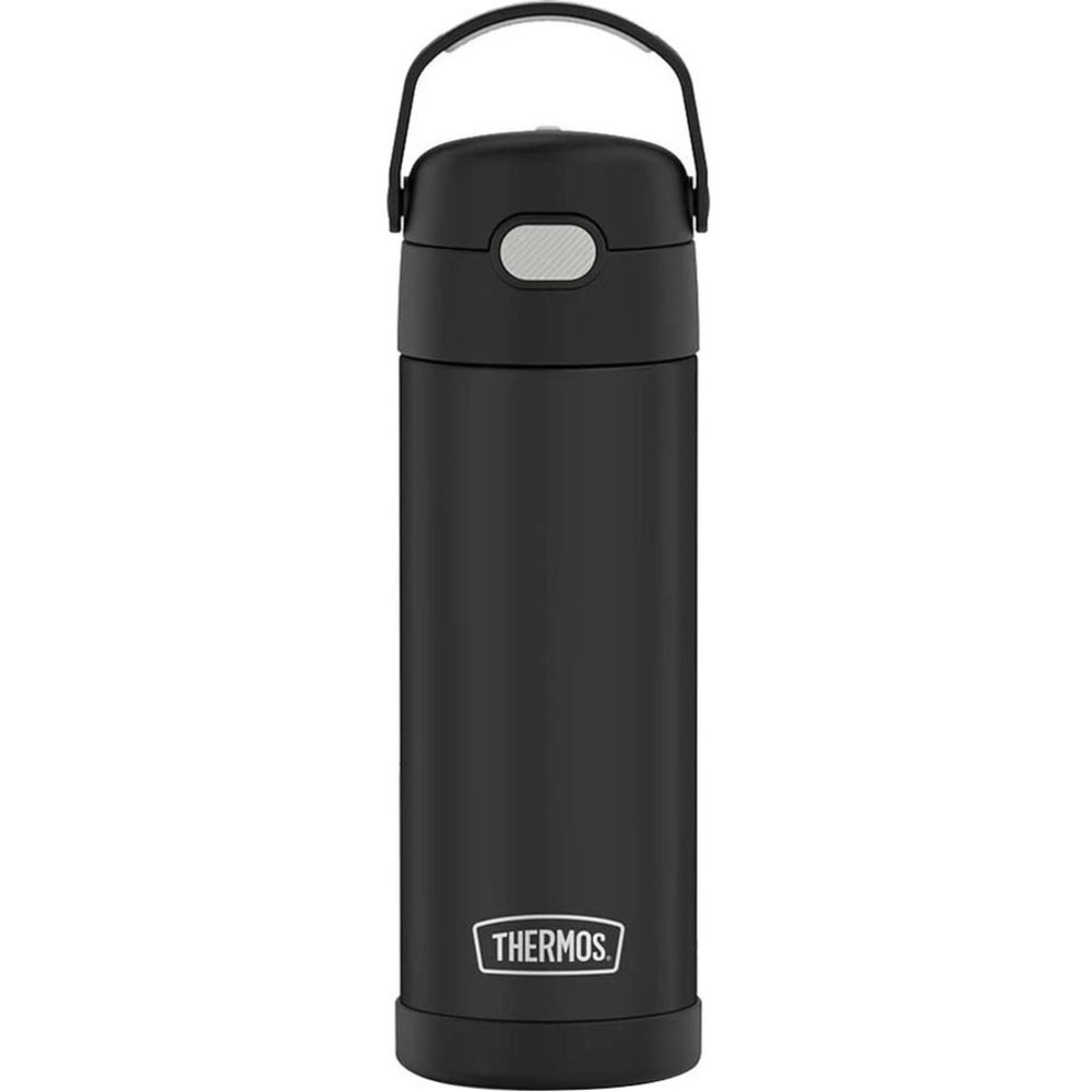 Thermos FUNtainer Water Bottle 16Oz - 16 fl oz - Matte Black - Stainless Steel