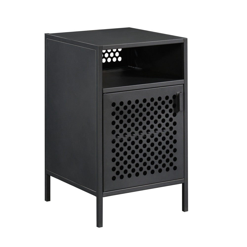 Sauder Boulevard Cafe Side Table With Door, 24inH x 14-1/2inW x 15inD, Black