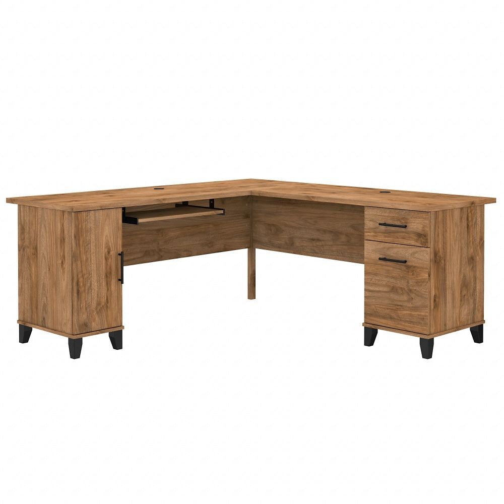 Bush Business Furniture Somerset 72inW L-Shaped Corner Desk With Storage, Fresh Walnut, Standard Delivery