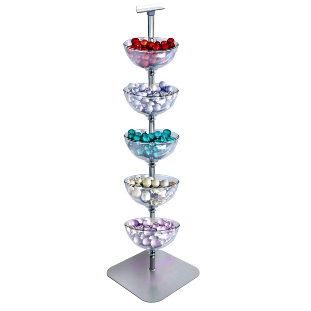 Azar Displays 5-Tier Bowl Display, 60inH x 17inW x 17inD, Clear