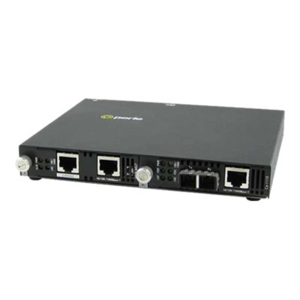 Perle SMI-1110-S2SC120 - Fiber media converter - GigE - 10Base-T, 100Base-TX, 1000Base-T, 1000Base-EZX - RJ-45 / SC single-mode - up to 74.6 miles - 1550 nm