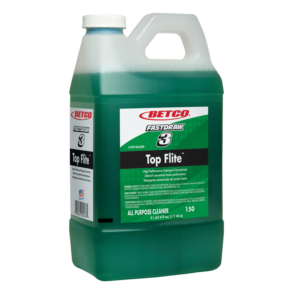 Betco Top Flite Fastdraw All-Purpose Cleaner, Fresh Scent, 67.6 Oz Bottle, Green, Case Of 4