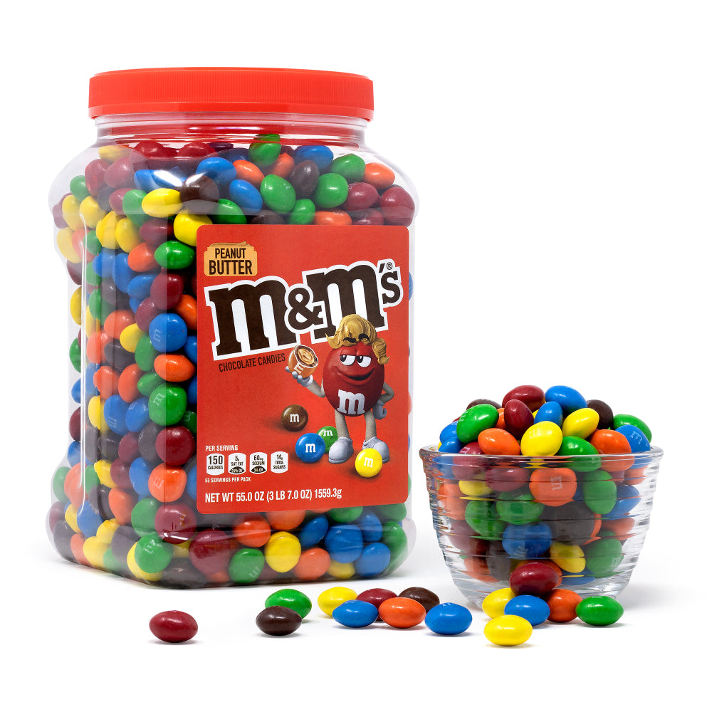 M&Ms Peanut Butter Milk Chocolate Candy Jar, 55 Oz