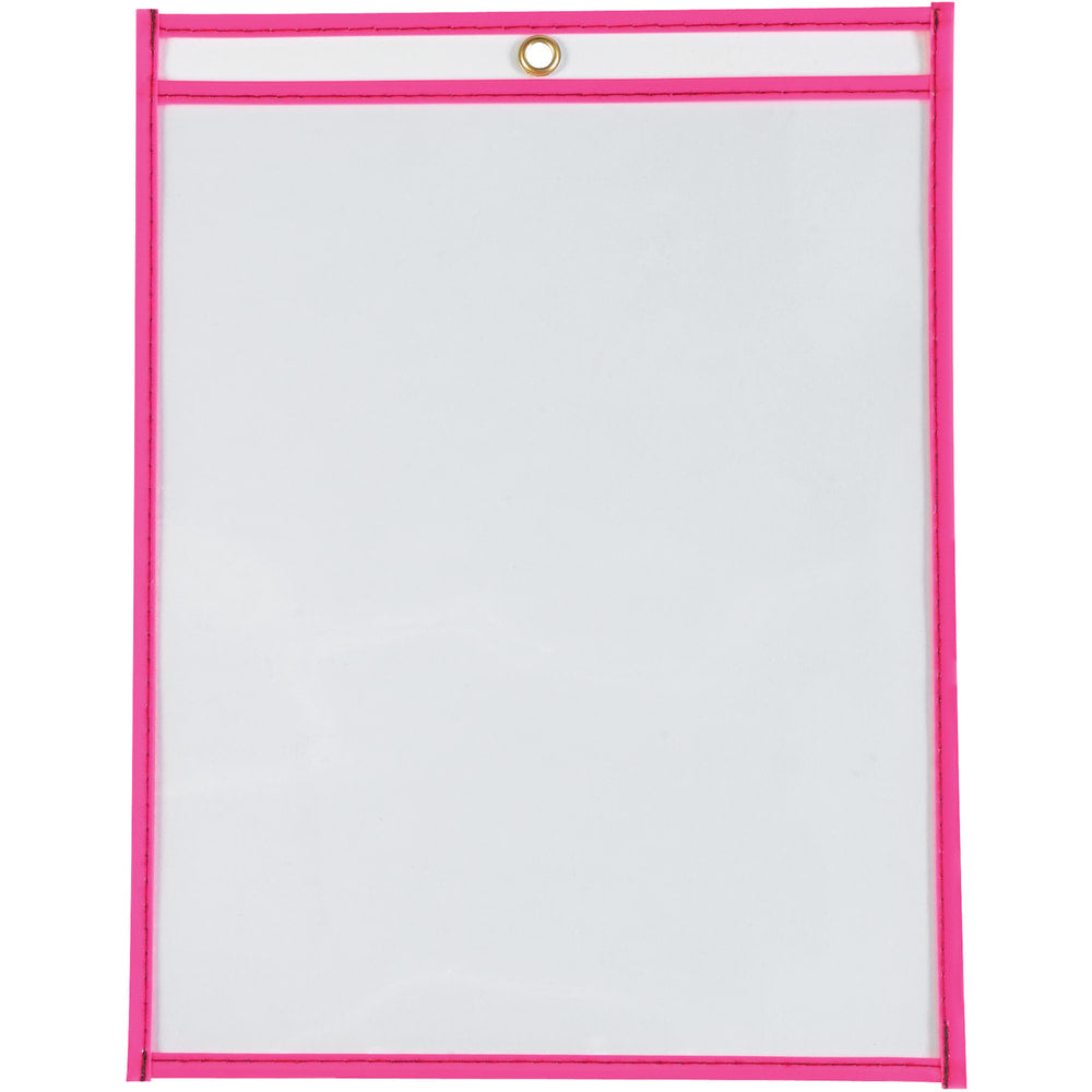 Partners Brand Job Ticket Holders, 9in x 12in, Neon Pink, Pack Of 15