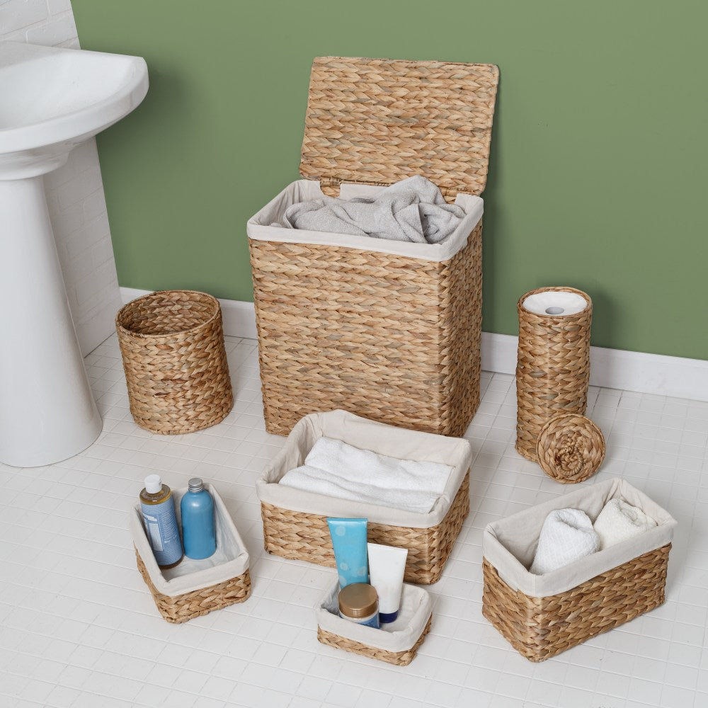 Honey Can Do Bathroom Storage Basket Set, White, Set Of 7 Baskets