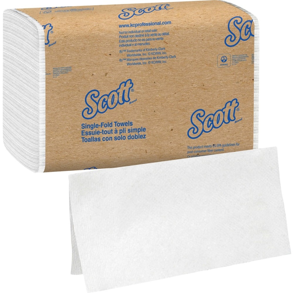 Scott Single-Fold Towels - Single Fold - 9.30in x 10.50in - White - 4000 / Carton